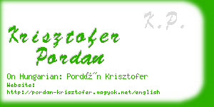 krisztofer pordan business card